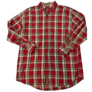 Vintage Abercrombie Fitch Big Shirt Button Down Plaid Mens Medium Red Country